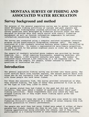 Cover of: Montana survey of fishing and associated water recreation
