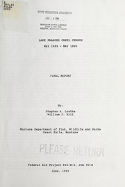 Cover of: Lake Frances creel census, May 1989-May 1990: final report