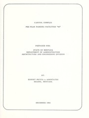 Cover of: Capitol complex pre-plan parking facilities "84"