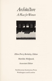 Cover of: Architecture: a place for women