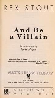 Cover of: And Be a Villain