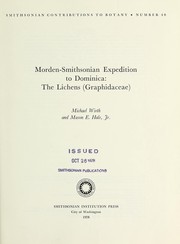 Cover of: Morden-Smithsonian Expedition to Dominica--the lichens (Graphidaceae)