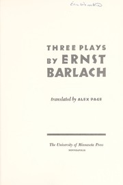 Cover of: Three plays. by Ernst Barlach