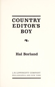 Cover of: Country editor's boy