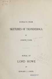 Cover of: Extracts from sketches of Ticonderoga by Joseph Cook