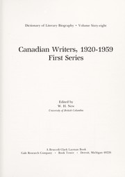 Cover of: Canadian writers, 1920-1959.