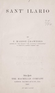 Cover of: Sant' Ilario by Francis Marion Crawford