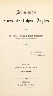 Cover of: Erinnerungen eines deutschen Arztes