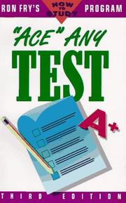 Cover of: "Ace" any test by Ronald W. Fry