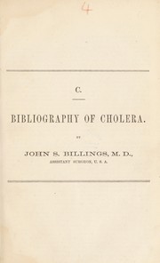 Cover of: Bibliography of cholera