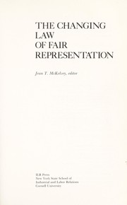 Cover of: The Changing law of fair representation