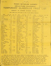 Cover of: Temporary gladiolus price list