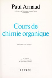 Cours de chimie organique by Paul Arnaud