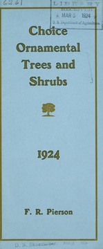 Cover of: Choice ornamental trees and shrubs: 1924