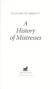 Mistresses by Elizabeth Abbott