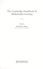 Cover of: The Cambridge handbook of multimedia learning by edited by Richard E. Mayer