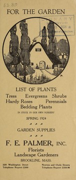 Cover of: List of plants, trees, evergreens, shrubs, hardy roses, perennials, bedding plants, in stock in our own nursery: spring 1924