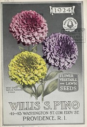 Cover of: Flower, vegetable and lawn seeds: 1924