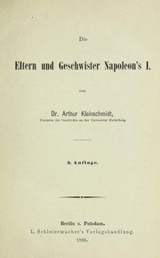 Cover of: Die Eltern und Geschwister Napoleon's I