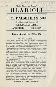 Cover of: List of gladioli for 1924-1925