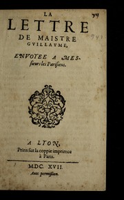 Cover of: La lettre de Maistre Guillaume