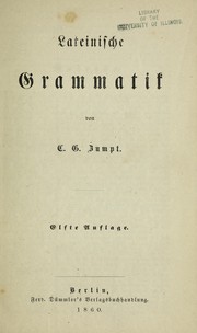 Cover of: Lateinische Grammatik