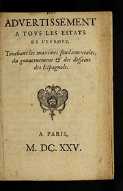 Cover of: Aduertissement a tous les estats de l'Europe by Jérémie Ferrier