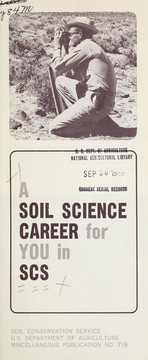 A soil science career for you in SCS by United States. Soil Conservation Service.