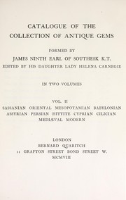 Cover of: Catalogue of the collection of antique gems formed by James, ninth earl of Southesk, K.T.