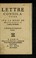 Cover of: Lettre consolatoire svr la mort de Monseignevr le Cardinal de Berulle