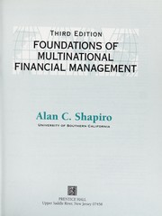 Cover of: Foundations of multinational financial management by Alan C. Shapiro