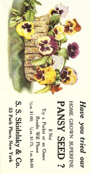 Cover of: Home grown superfine pansy seed [prices] by S. S. Skidelsky & Co