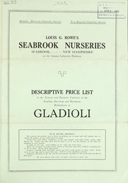 Cover of: Descriptive price list of the newest and favorite varieties of ... gladioli