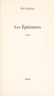 Cover of: Les éphémères: roman