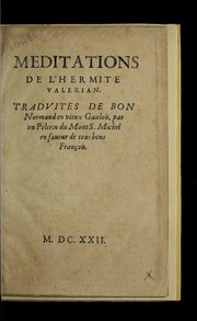 Cover of: Meditations de l'hermite Valerian