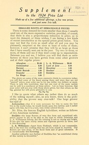 Cover of: Supplement to the 1924 price list