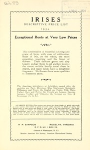 Cover of: Descriptive price list [of] irises: 1924