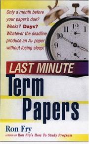 Cover of: Last Minute Term Papers (Last Minute)