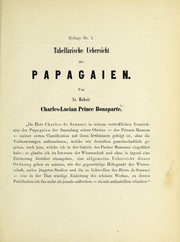 Cover of: Tabellarische Uebersicht der Papagaien by Charles Lucian Bonaparte