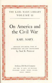 Cover of: Karl Marx on America and the Civil War by Karl Marx