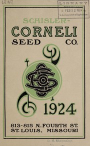 Cover of: 1924 [catalog] by Schisler-Corneli Seed Company