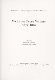 Cover of: Victorian prose writers after 1867 by edited by William B. Thesing.