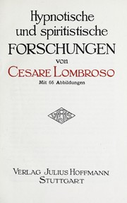 Cover of: Hypnotische und spiritistische Forschungen