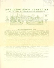 Cover of: Swedberg Bros. Nurseries [bulletin and catalog]