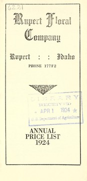 Annual price list by Rupert Floral Company