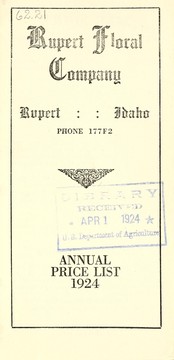 Cover of: Annual price list by Rupert Floral Company