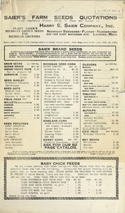 Saier's farm seed quotations by Harry E. Saier Co