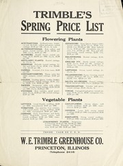Cover of: Trimble's spring price list by W.E. Trimble Greenhouse Co