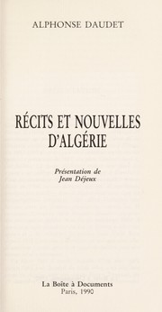 Récits et nouvelles d'Algérie by Alphonse Daudet