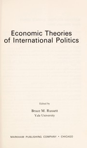 Cover of: Economic theories of international politics